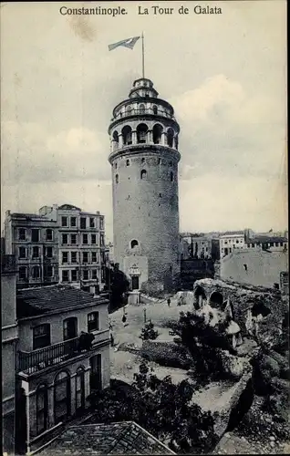 Ak Konstantinopel Istanbul Türkei, Tour de Galata, Blick auf einen Turm