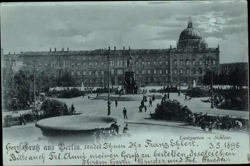 Mondschein Ak Berlin Mitte, Lustgarten, Schloss