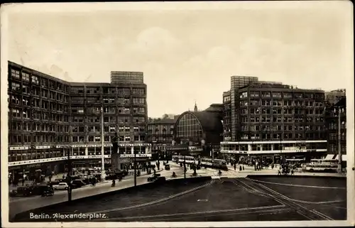 Ak Berlin Mitte, Alexanderplatz, Straßenbahn