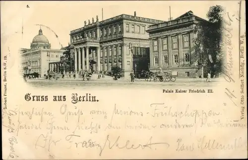 Ak Berlin Mitte, Palais Kaiser Friedrich III., Kutsche