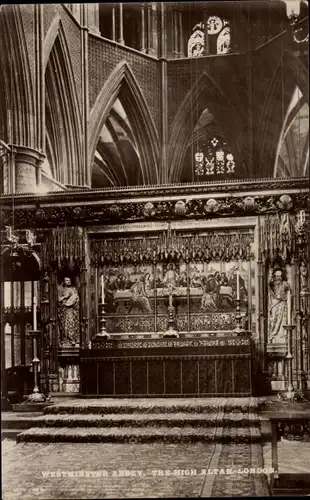 Ak Westminster London City, Westminster Abbey, The High Altar London