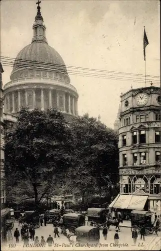 Ak London City, St Paul's Churchyard from Cheapside