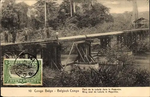 Ganzsachen Ak Mayumbe Mayombe DR Kongo Zaire, Pont de la Lukula