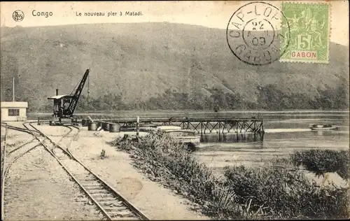 Ak Matadi RD Kongo Zaire, Neuer Pier