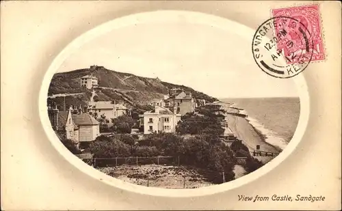 Passepartout Ak Sandgate Kent England, Blick vom Schloss