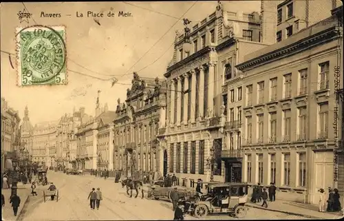 Ak Antwerpen Antwerpen Flandern, Place de Meir