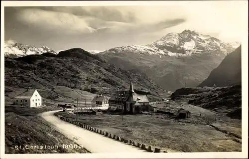 Ak St Christoph am Arlberg Tirol, Gesamtansicht, Gebirge