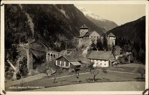 Ak Tobadill Tirol, Schloss Wiesberg, Trisanna Viadukt