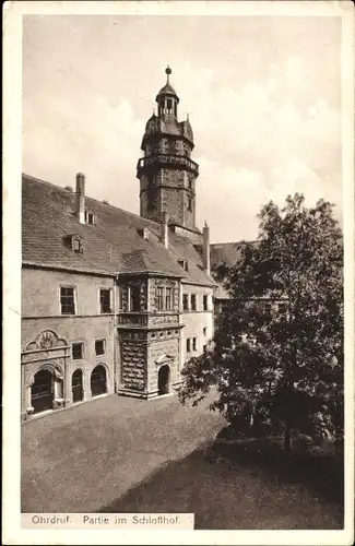 Ak Ohrdruf in Thüringen, Schlosshof