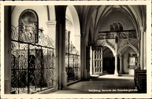 Ak Salzburg in Österreich, Inneres der Nonnbergkirche