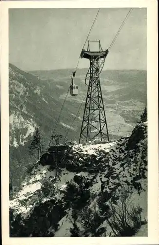 Ak Bergmassiv Rax Niederösterreich, Raxbahn, Stütze III gegen das Reichenauertal