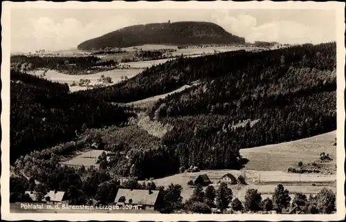 Ak Bärenstein im Erzgebirge, Berg Bärenstein, Pöhlatal