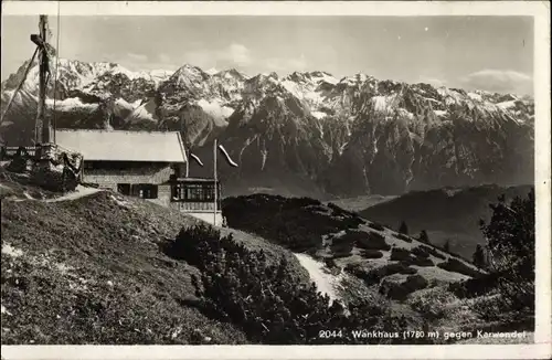 Ak Garmisch Partenkirchen in Oberbayern, Wankhaus, Karwendel