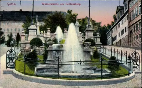 Ak Gotha in Thüringen, Wasserkünste am Schlossberg