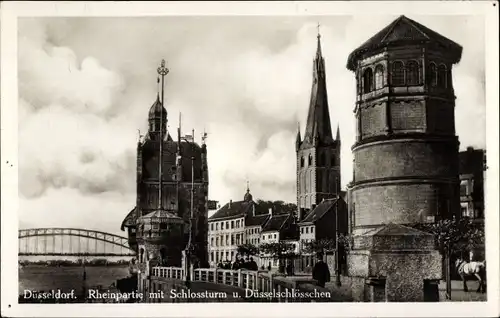 Ak Düsseldorf am Rhein, Schlossturm, Düsselschlösschen