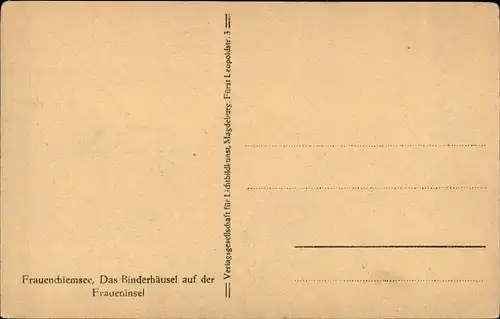 Ak Frauenchiemsee Fraueninsel Chiemsee Oberbayern, Binderhäusel