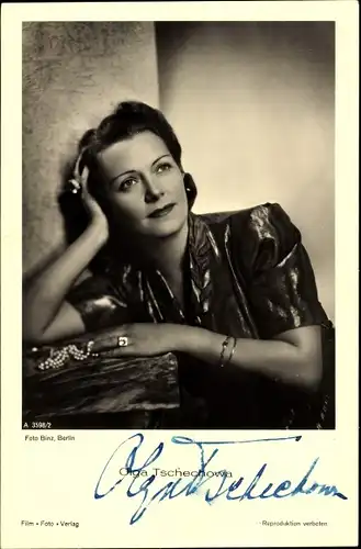 Ak Schauspielerin Olga Tschechowa, Portrait, Autogramm