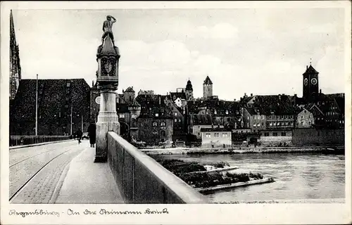 Ak Regensburg an der Donau Oberpfalz, Steinerne Brücke