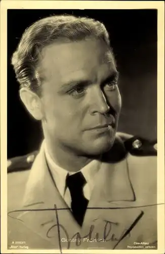 Ak Schauspieler Gustav Fröhlich, Portrait, Ross, Autogramm
