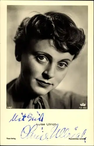 Ak Schauspielerin Luise Ullrich, Portrait, Autogramm