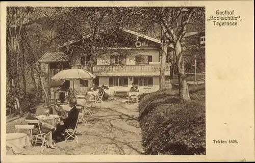 Ak Tegernsee in Oberbayern, Gasthof Bockschütz