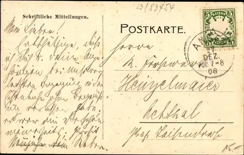 Ak Anger in Oberbayern, Teilansicht, Kirche, Gasthof zur Post