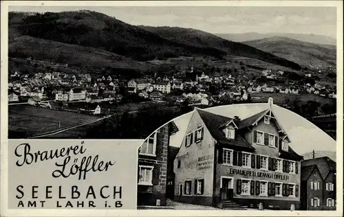 Ak Seelbach im Schwarzwald Baden, Panorama, Brauerei Ludwig Löffler, Gasthaus