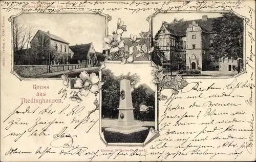 Ak Thedinghausen in Niedersachsen, Hotel Meyerholz, Erbhof, Herzog Wilhelm Denkmal