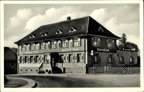 Ak Stockach im Hegau Baden, Bahnhof-Hotel Lohr