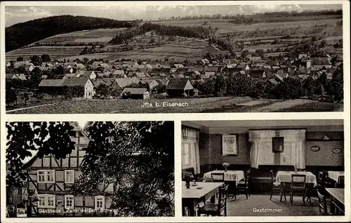 Ak Ifta Treffurt Wartburgkreis Thüringen, Panorama, Gasthaus zum weißen Schwan, Bes. Karl Luhn