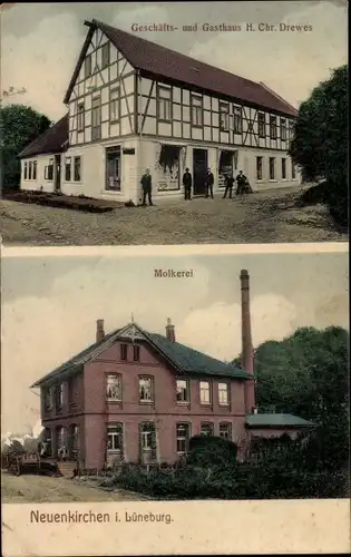 Ak Neuenkirchen in Lüneburg, Gasthaus H. Chr. Drewes, Molkerei