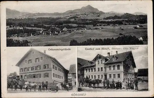 Ak Görisried im Allgäu, Panorama, Ökonomiegebäude, Gasthof zum Hirsch