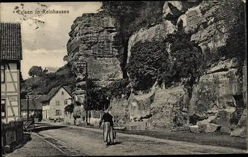 Ak Reinhausen Gleichen Landkreis Göttingen, Partie bei den Felsen