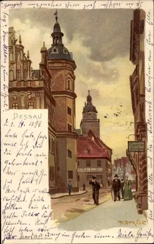 Künstler Litho Dessau in Sachsen Anhalt, Straßenpartie