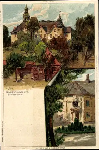 Künstler Litho Plön am See Holstein, Kadettenschule, Prinzenhaus