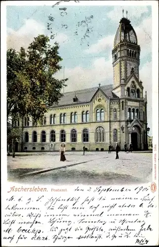 Ak Aschersleben in Sachsen Anhalt, Postamt