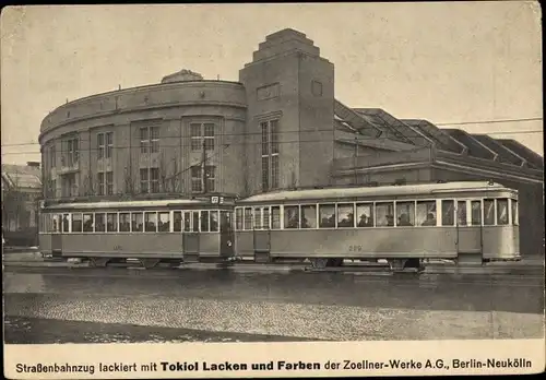 Ganzsachen Ak PP 81, Straßenbahn lackiert mit Tokiol Lacken und Farben, Zoellner Werke AG