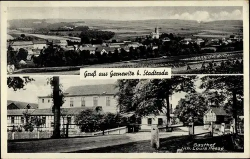 Ak Gernewitz Stadtroda Thüringen, Gasthof von Louis Hesse, Panorama