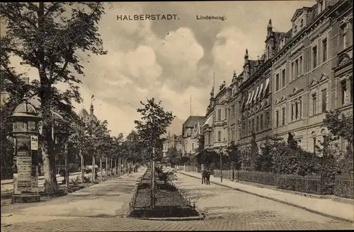 Ak Halberstadt am Harz, Lindenweg, Litfaßsäule
