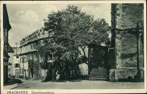 Ak Prachatice Prachatitz Südböhmen, Blick auf die Literatenschule