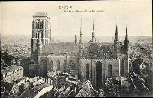 Ak Gdańsk Danzig, Ober-Pfarrkirche zu St. Marien