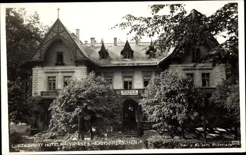 Ak Hřensko Herrnskretschen Elbe Reg. Aussig, Hotel Rainwiese