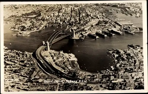 Ak Sydney Australien, Fliegeraufnahme, Brücke