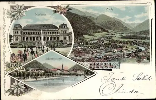 Litho Bad Ischl in Oberösterreich, Kurhaus, Sofienesplanade