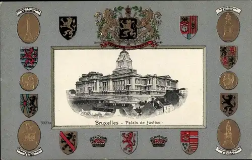 Präge Wappen Passepartout Ak Bruxelles Brüssel, Justizpalast