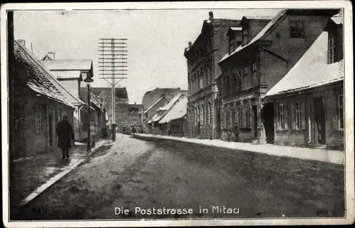 Ak Jelgava Mitau Lettland, Blick in die Poststraße, Häuser