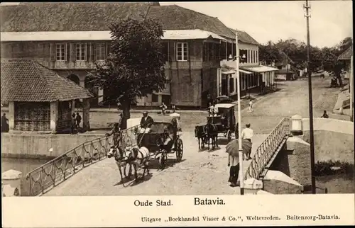 Ak Batavia Jakarta Java Indonesien, Oude Stad, Kutsche