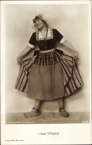 Ak Schauspielerin Lisa Weise, Portrait, Tracht