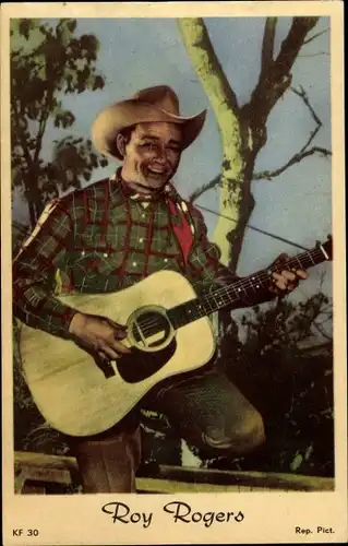 Ak Schauspieler und Sänger Roy Rogers, Portrait, Gitarre