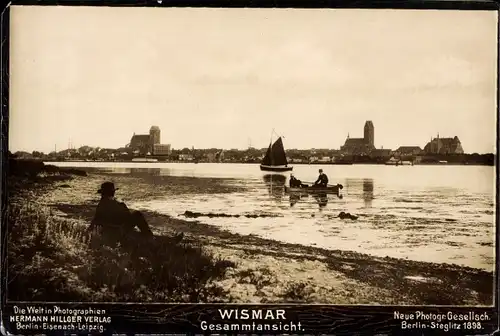 Ak Hansestadt Wismar, Gesamtansicht, Uferpartie